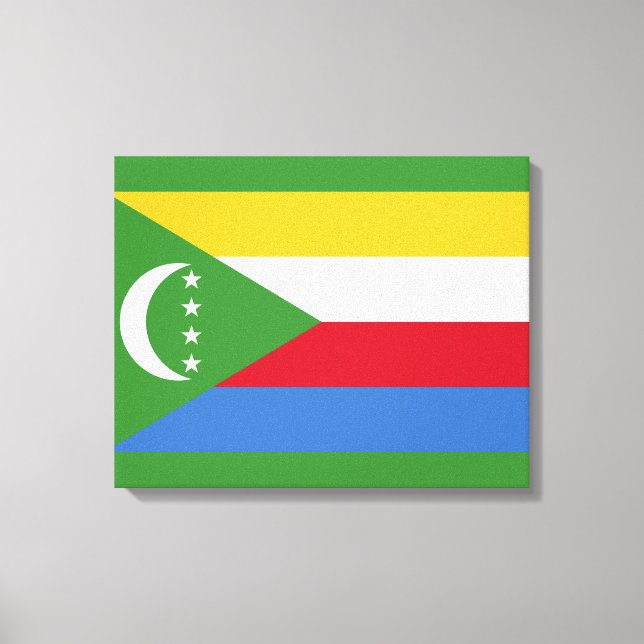 Impressão Em Tela Bandeira das Comores (Frente)