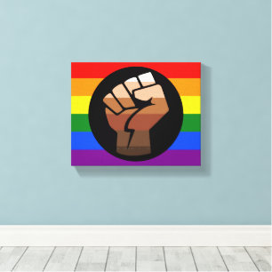 Impressão Em Tela Bandeira das pessoas queer do SlipperyJoe punho er