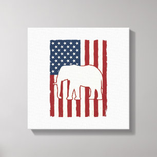 Impressão Em Tela Bandeira de Elefante Patriótico Design Vetorial Vi