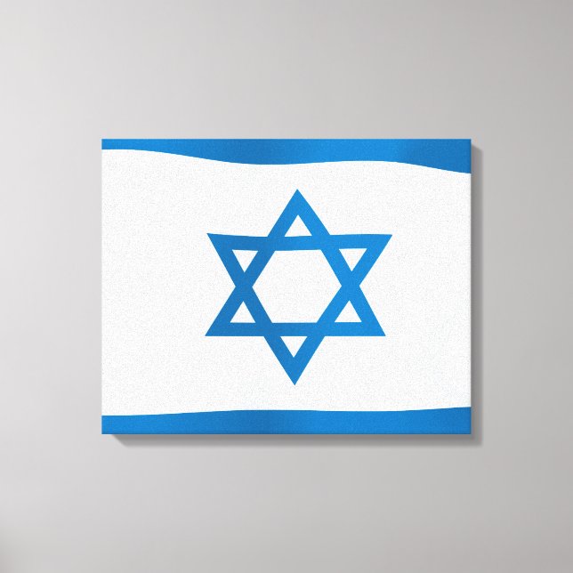 Impressão Em Tela Bandeira de Israel (Frente)