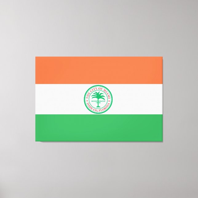 Impressão Em Tela Bandeira de Miami (Frente)