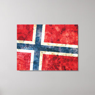 Impressão Em Tela Bandeira de Noruega