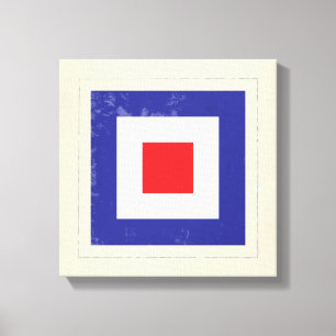 Impressão Em Tela Bandeira de sinal náutica da letra "W"