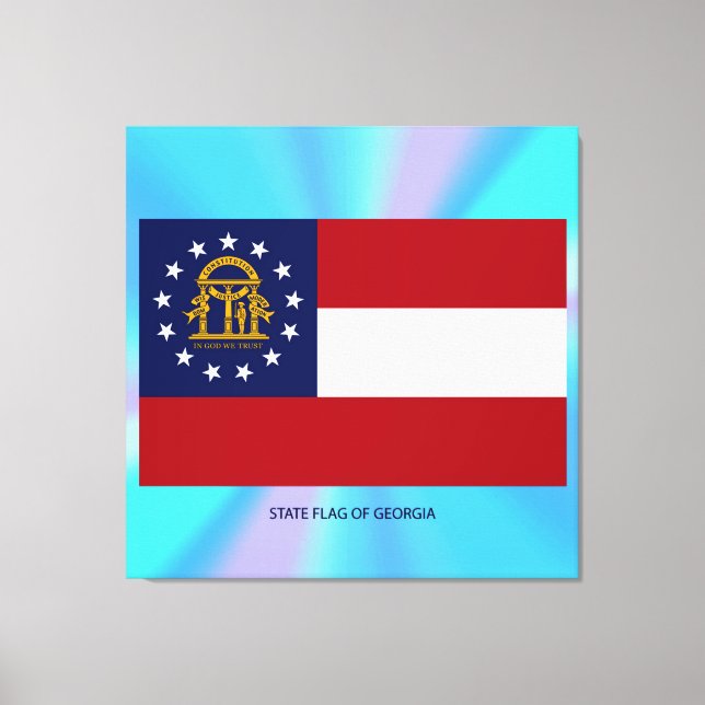 Impressão Em Tela Bandeira do Estado da Geórgia (Frente)