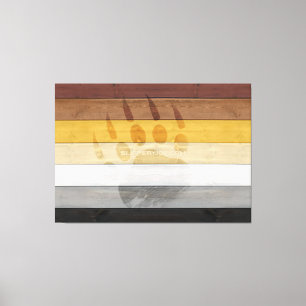 Impressão Em Tela bandeira do orgulho do urso SlipperyJoe's textura 