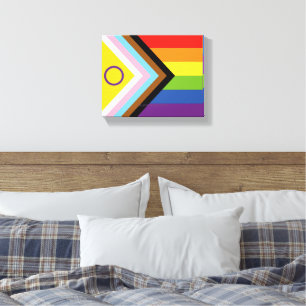 Impressão Em Tela Bandeira do orgulho intersexo SlipperyJoe's fundo