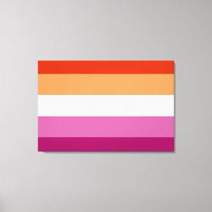 Impressão Em Tela Bandeira do Orgulho Lésbico (5 listras)