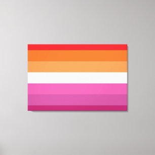 Impressão Em Tela Bandeira do Orgulho Lésbico (Sunset)
