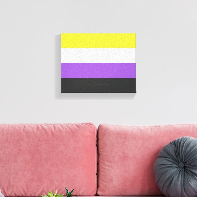 Impressão Em Tela Bandeira do Orgulho Não Binário SlipperyJoe's amar (Insitu(Sala de estar))