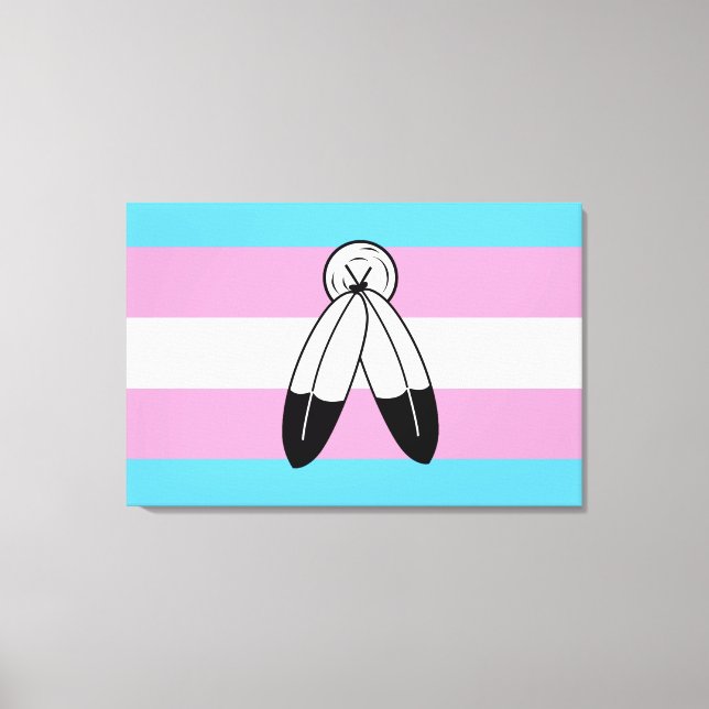 Impressão Em Tela Bandeira do Orgulho Trans Gêmeo Espírito (Frente)