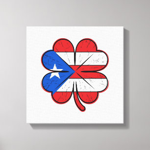 Impressão Em Tela Bandeira do Trevo de Porto Rico Ilustração Vetoria