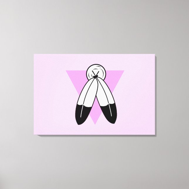 Impressão Em Tela Bandeira do Triângulo Rosa Two-Spirit (Frente)