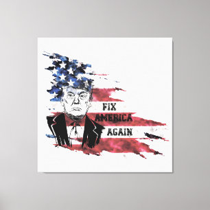 Impressão Em Tela Bandeira dos Estados Unidos. Donald Trump.