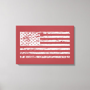 Impressão Em Tela Bandeira dos EUA com efeito enferrujado I