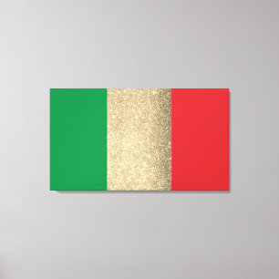 Impressão Em Tela Bandeira italiana Dourada
