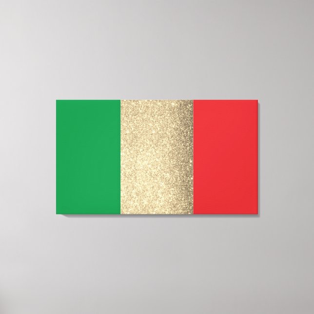 Impressão Em Tela Bandeira italiana Dourada (Frente)
