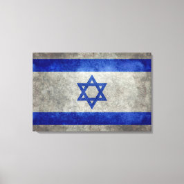 Impressão Em Tela Bandeira nacional israelita em textura de pedra