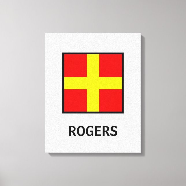 Impressão Em Tela Bandeira Náutica do Nome da Família Rogers (Frente)