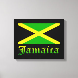 Impressão Em Tela Bandeira, preto, verde e amarelo de Jamaica