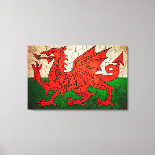 Impressão Em Tela Bandeira rachada de Galês