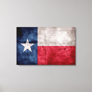 Impressão Em Tela Bandeira resistida do estado de Texas do vintage
