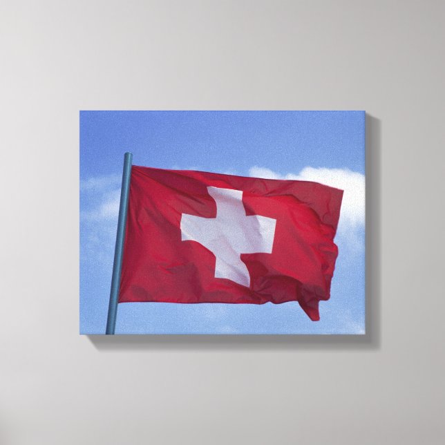 Impressão Em Tela Bandeira Suíça RF) (Frente)