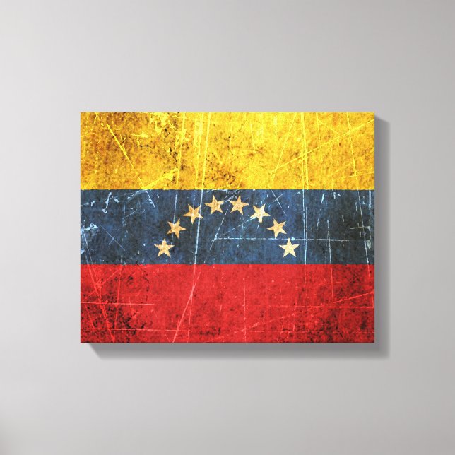 Impressão Em Tela Bandeira venezuelana cratada e Vestida (Frente)