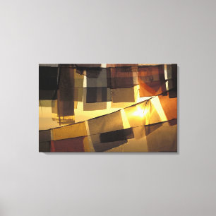 Impressão Em Tela Bandeiras de oração budistas no pôr do sol,