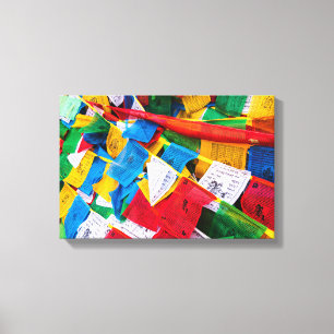 Impressão Em Tela Bandeiras de oração tibetanas coloridas - Tibete