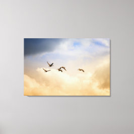 Impressão Em Tela Bando de Aves em Voo