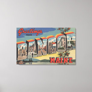 Impressão Em Tela Bangor, letra ScenesBangor de MaineLarge, MIM