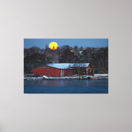 Impressão Em Tela Banheiro de madeira vermelha em Helsínquia, Finlân