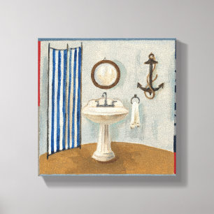 Impressão Em Tela Banheiro temático náutico