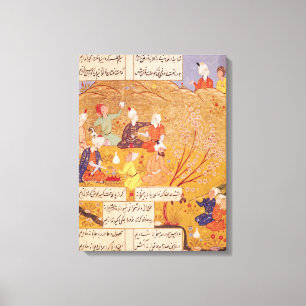 Impressão Em Tela Banquete ao ar livre de F.103v, de um livro dos