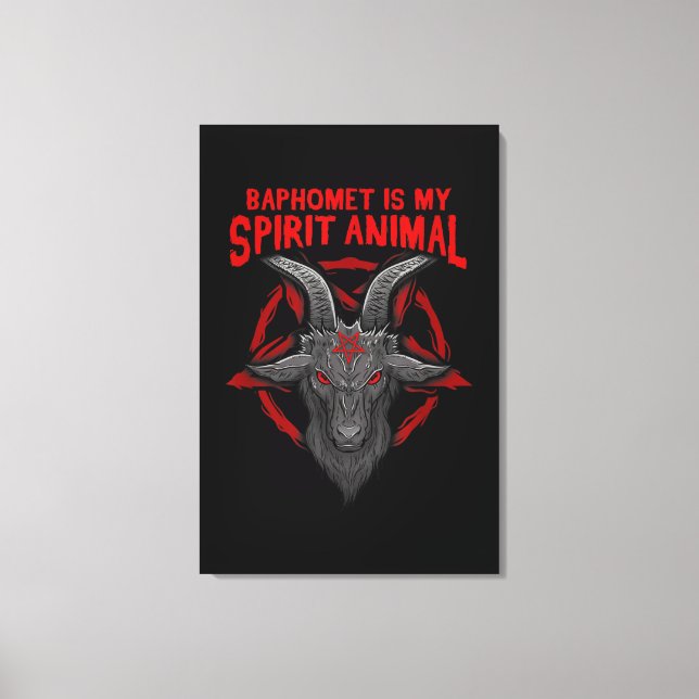 Impressão Em Tela Baphomet É O Meu Animal Espirituoso Em Cabra Occul (Frente)