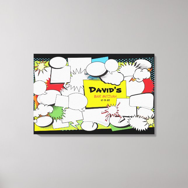 Impressão Em Tela BAR COMIC BOOK Bat Mitzvah Sinal no Conselho de Me (Frente)