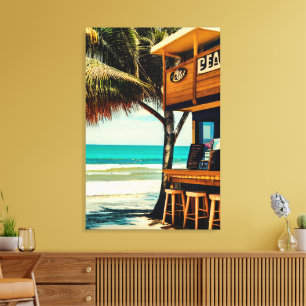 Impressão Em Tela Bar de Café Bali Beach