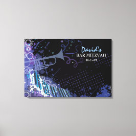 Impressão Em Tela Bar de Trompete e Piano - Bat Mitzvah - Sinal no C