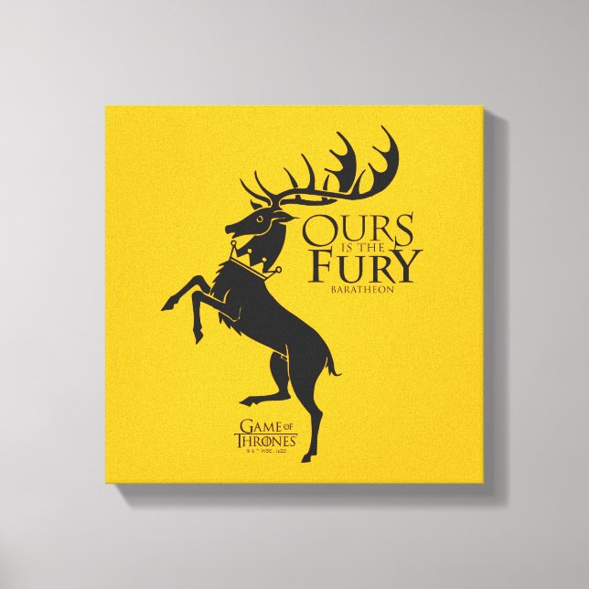 Impressão Em Tela Baratheon Sigil - A nossa é a Fúria (Frente)