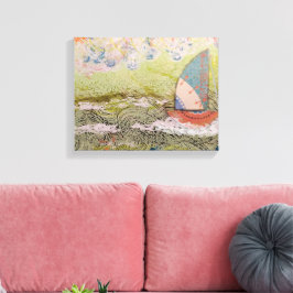 Impressão Em Tela Barco à Vela Art Déco