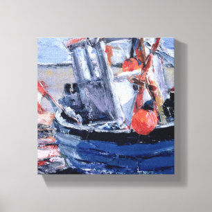 Impressão Em Tela Barco com bóia vermelha