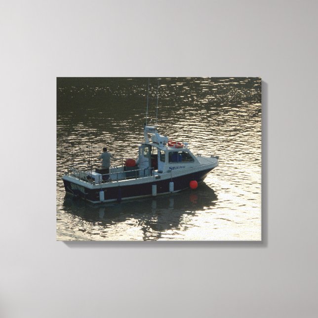 Impressão Em Tela Barco de Pesca, Baía de Cardiff (Frente)