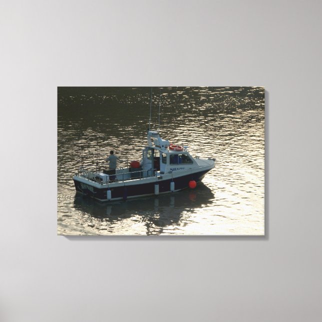 Impressão Em Tela Barco de Pesca, Baía de Cardiff (Frente)