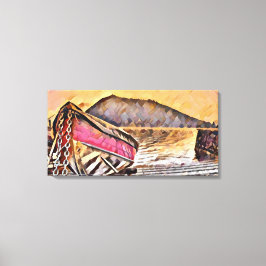 Impressão Em Tela Barco Vermelho