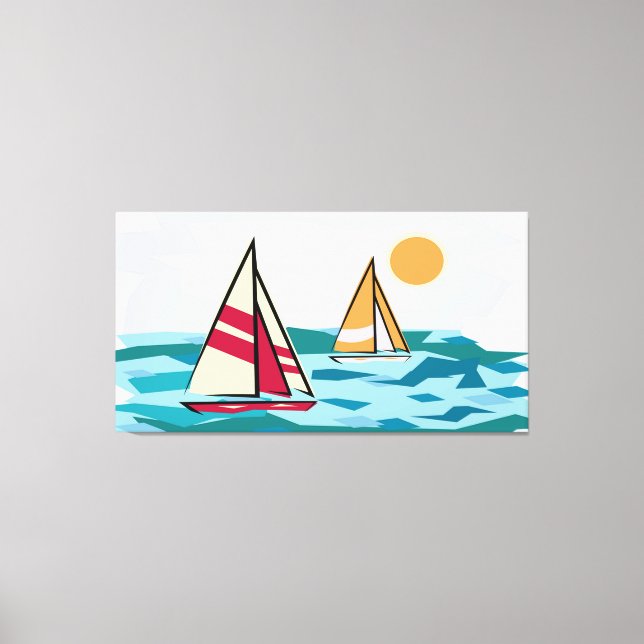 Impressão Em Tela Barcos à vela (Frente)