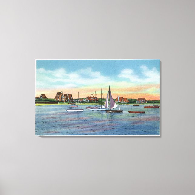 Impressão Em Tela Barcos à vela na Baía de Lewis, Englewood Beach Vi (Frente)
