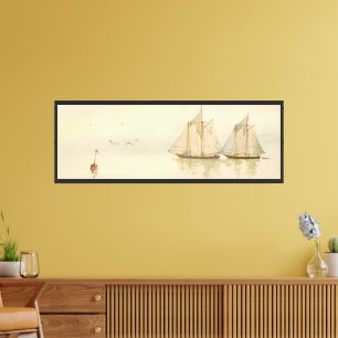 Impressão Em Tela Barcos à Vela No Mar Arte Náutica por Louis Prang