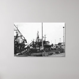 Impressão Em Tela Barcos Monocromáticos Pretos E Brancos