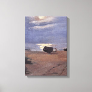 Impressão Em Tela Barcos na Lua em South Beach, Anna Ancher