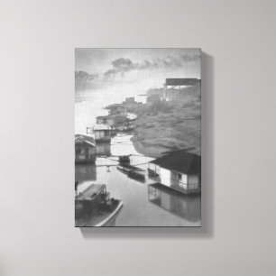 Impressão Em Tela Barcos Vintage Black and White House de 1922